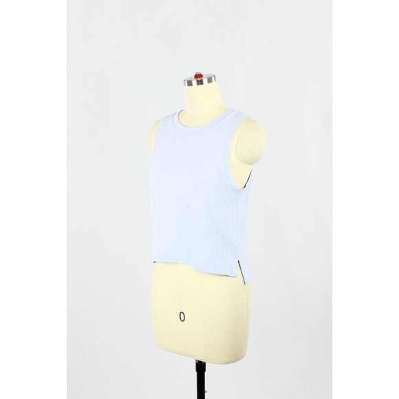 LULULEMON Train To Be Blue Linen Mesh Cropped Muscle Tank, Size 6 - Picture 9 of 15